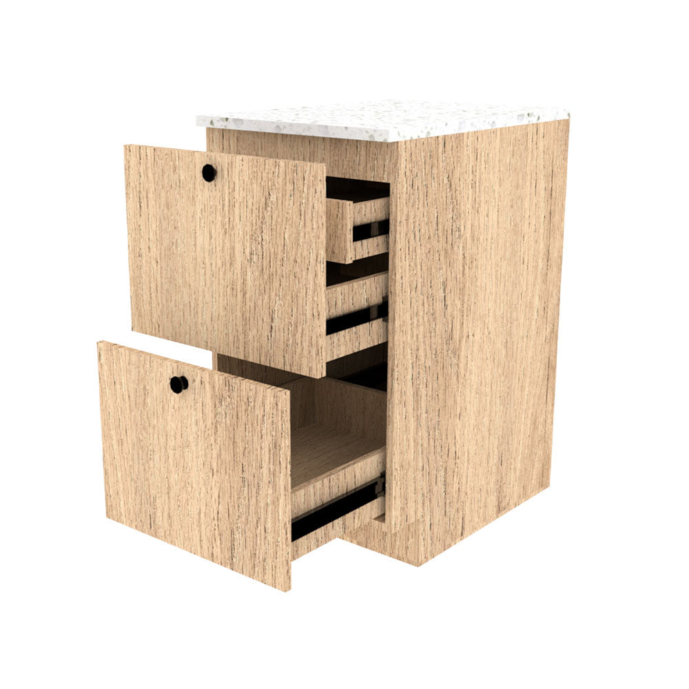 MODULO DE 2 GAVETAS Y COMPARTIMENTO OCULTO