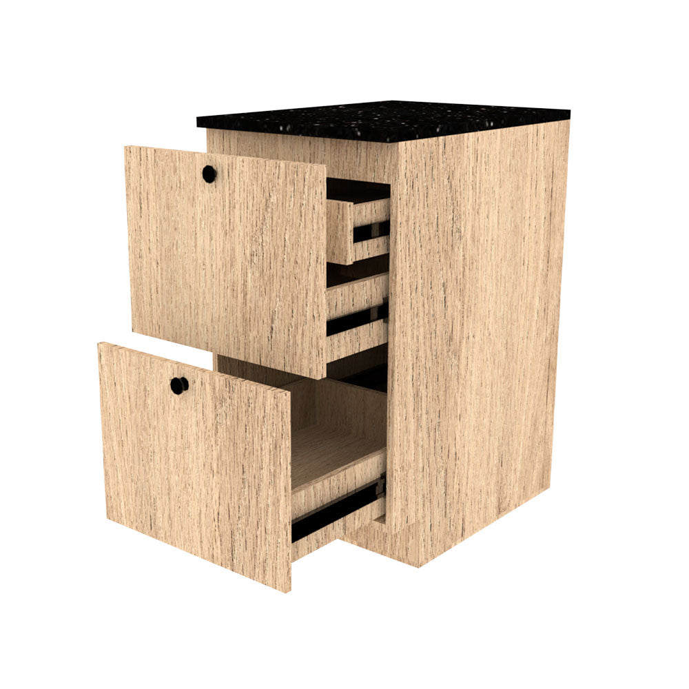 MODULO DE 2 GAVETAS Y COMPARTIMENTO OCULTO
