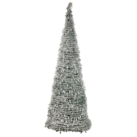 Árbol Plegable Nevado 7 Pies con Luz